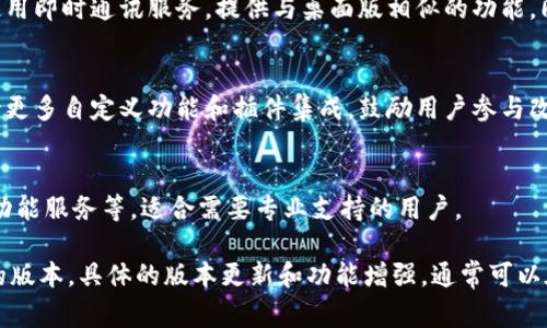 TokenIM是一个去中心化的即时通讯工具，它在不同的版本中不断和增强功能，通常包含以下几个版本：

1. **TokenIM基础版**：
   - 这是最初的版本，提供了基本的聊天功能，用户可以进行一对一的文本聊天、发送图片和文件。安全性较高，但功能相对单一。

2. **TokenIM专业版**：
   - 在基础版的基础上，增加了一些先进的功能，如多用户群聊、语音通话和视频通话等。同时，新的版本也加强了隐私保护和加密技术。

3. **TokenIM企业版**：
   - 针对企业用户，提供更多管理和安全的功能，包括用户权限管理、数据分析以及集成第三方应用的能力，适合团队协作与沟通。

4. **TokenIM移动版**：
   - 适配移动设备的版本，允许用户在手机上便捷地使用即时通讯服务，提供与桌面版相似的功能，同时了用户界面和交互体验。

5. **TokenIM社区版**：
   - 这个版本通常是为开发者和社区用户打造的，支持更多自定义功能和插件集成，鼓励用户参与改进和建设。

6. **TokenIM增值版**：
   - 提供付费增值服务，如更高的存储空间、定制化的功能服务等，适合需要专业支持的用户。

以上版本各有侧重，用户可以根据自身的需求选择合适的版本。具体的版本更新和功能增强，通常可以在TokenIM的官方网站或者相关文档中找到最新的信息。